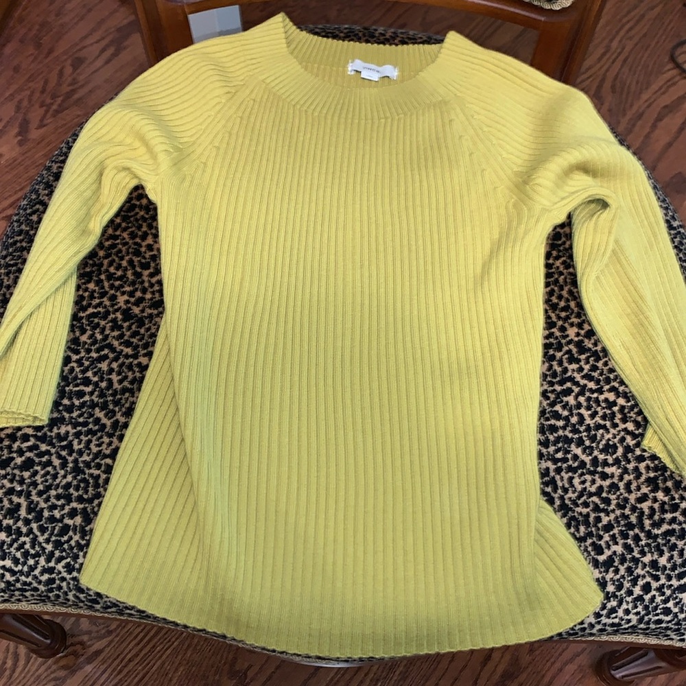Vince Wool-Blend Rib-Knit Top- Daffodil NWT